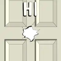 a cartoon of a penguin with the word hi on its head