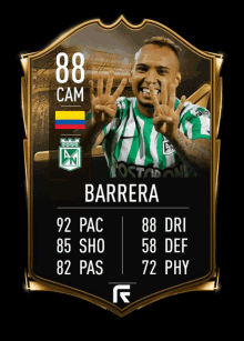 a card of a soccer player called barrera