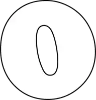 a black and white drawing of the letter o in a circle