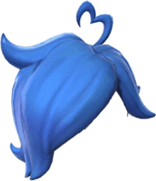 a blue hair piece with a heart shaped ponytail