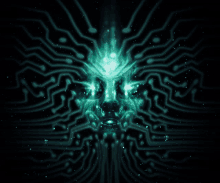 a computer generated image of a face surrounded by circuit lines