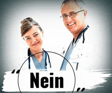 a man and a woman standing next to each other with a sign that says nein in front of them