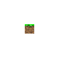 a pixel art of a minecraft block with grass on it .