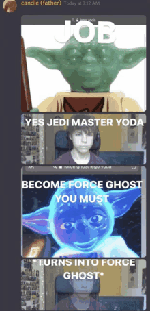 a screenshot of a discord channel with a yoda meme on it