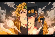 a drawing of dio and stardust crusaders