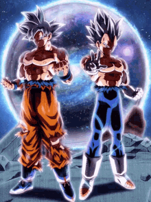 a drawing of goku and vegeta from dragon ball