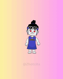 a cartoon drawing of a girl with the word thotcha on her shirt