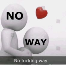 a cartoon character with the words no way on it