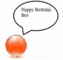 a ball with a speech bubble that says `` happy birthday bro ''