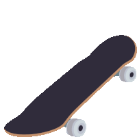 a black skateboard with white wheels and a black top