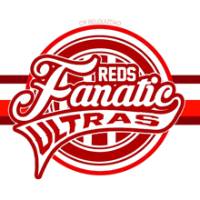 a logo for the reds fanatic ultras is shown on a white background