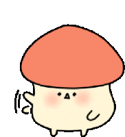 a cartoon drawing of a mushroom with a red hat and arms and legs .