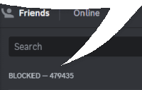 a screen shot of a website that says " friends online " and " search "