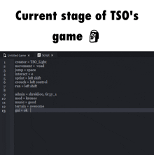 the current stage of tso 's game is displayed on a computer screen