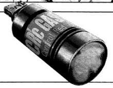 a black and white drawing of a bottle of gas with the word gas on it .