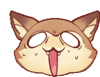 a drawing of a cat with its tongue hanging out