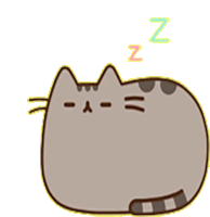 a cartoon cat is sleeping with the letters zzz above it