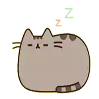 a cartoon cat is sleeping with the letters zzz above it