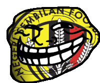 a yellow and red sticker with a smiley face and the word sepak bola