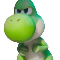 a green cartoon dinosaur with a big green nose