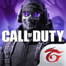 a man wearing a mask and headphones is on a call of duty logo .