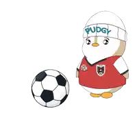 a black soccer ball with a white stripe on the side