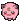 a pixel art drawing of a pink cupcake with a face on it .