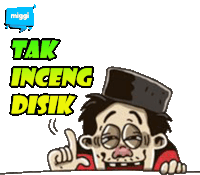 a cartoon of a man giving a thumbs up with the words tak incenc disik behind him