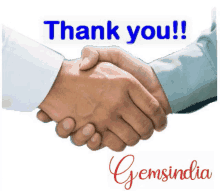 two people shaking hands with the words thank you written above them