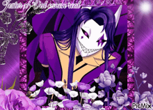 a picture of a joker surrounded by purple flowers with the words jester is not censored real
