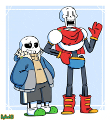 a drawing of two skeletons standing next to each other with the number 21 on the bottom left