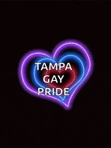 a colorful heart with the words tampa gay pride written on it