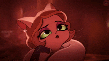 a cartoon drawing of a cat with green eyes