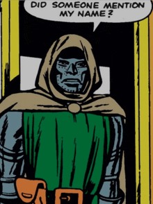 a comic book character with a speech bubble that says " did someone mention my name "
