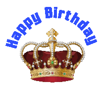 a picture of a crown with the words happy birthday around it