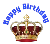 a picture of a crown with the words happy birthday around it