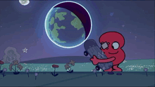 a cartoon character with a bandage on his arm