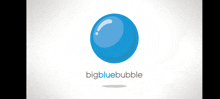 a logo for bigbluebubble with a blue bubble