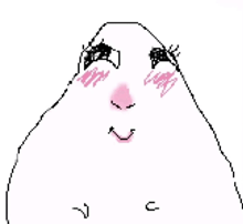 a pixel art drawing of a woman 's face with a smile on it