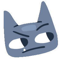 a cartoon drawing of a cat 's face with an angry expression