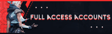 a banner that says full access accounts with a picture of a woman