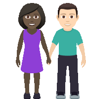 a man and a woman holding hands in a cartoon