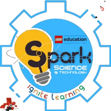 a logo for lego education spark science technology ignite learning