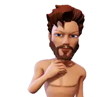 a cartoon man with a beard is waving his hand with the word aw below him