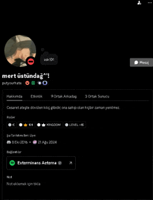 a screenshot of mert üstündag 's profile on a social media platform