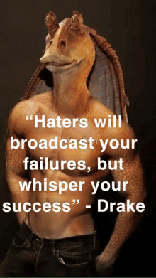 a picture of a man with a quote from drake