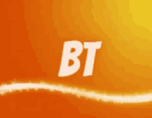 an orange background with the word bt in white