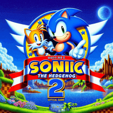 a poster for sonic the hedgehog 2 with tails and sonic