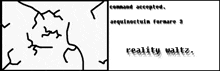 a black and white drawing of a person with the words " command accepted " below it