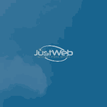 a blue background with justweb internet fibra optica on it